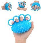 Hand Grips Strengthener, Stress Balls for Adults, Squeeze Ball for Hand Therapy, Grip Strengthener for Hand Rehabilitation, Portable Exercise Ball for Office Workers, Elderly, Stroke Recovery, Blue, 1 Count
