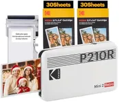 KODAK Mini 2 Retro 4PASS Portable Photo Printer (2.1x3.4 inches) Initial 8 Sheets + 60 Sheets Bundle, White