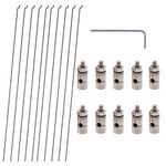 10PCs Steel Z Push Rods 1.2 x 140mm and 10Pcs Adjustable Pushrod Connector Linkage Stopper 1.3mm DIY Parts for RC Airplane Model Aircraft Boat