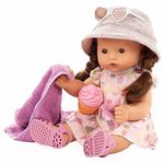 Götz 2318249 Maxy Aquini Popsicle Bath Doll - 42 cm Doll - Brown Hair, Brown Sleeping Eyes - 10-Piece Set - Girl Baby Doll