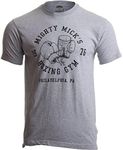 Ann Arbor T-shirt Co. Men's Mighty Mick's Boxing Gym 1976 Philadelphia Boxer Vintage Style Gloves T-Shirt 3X-Large Sport Grey