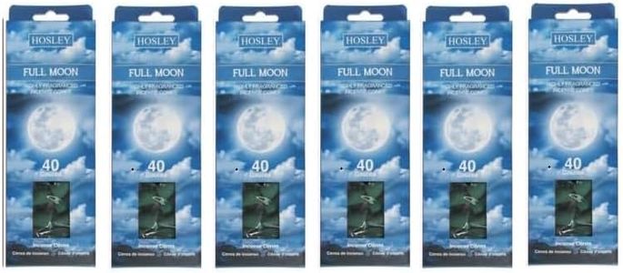 Hosley® 240 Pack of Full Moon Fragrance Incense Cones Infused with Essential Oils - Ideal for Wedding, Events, Aromatherapy, Spa, Reiki, Meditation