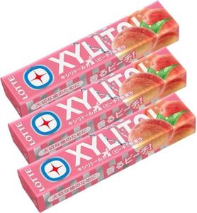 LOTTE XYLITOL Japanese Chewing Gum Peach Flavour (Pack of 3)