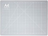 Artway A4 Cutting Mat – Self Healing – Double Sided - Grid Markings in Centimetres/Inches, Grey