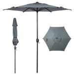 Abba Patio 11FT Lyon Outdoor Patio Umbrella Outdoor Table Umbrella with Push Button Tilt and Crank Market Umbrella 8 Sturdy Ribs UV Protection Waterproof for Garden Deck Backyard Pool Grey
