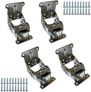 Folding Brackets 4 PCS 0-90-180 Degree Lock Extension Support Self-Locking Hinge- Leg Fittings and Corner Brace for Table Bed Leg Foldable Hinge Hardware with Screws