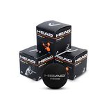 HEAD Prime Double Dot Squash Ball, Black Pack Of 3