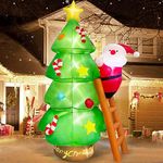 Danxilu 7 FT Inflatable Christmas Tree with Santa Claus Outdoor Decorations, Christmas Inflatables Tree Blow Up Yard Decoration Build-in LEDs Lighted Décor for Xmas Holiday Outside Garden Lawn Patio