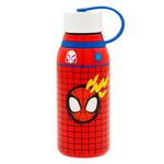 Disney Store Official Spider-Man Water Bottle in Stainless Steel, 330ml, Marvel Superhero Print Drink Flask with Screw Top Lid and Carry Handle, Kids School Bottle