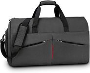 Carry on Garment Bag Convertible Suit Travel Bag with Shoes Compartment Waterproof Large Hanging Garment Duffel Bag Weekender Duffle Bag for Men Women, Black