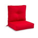 South Pine Porch Sunbrella Fabric 2-Piece Outdoor Deep Seat Cushion Set, 2 Count (Pack of 1), Jockey Red