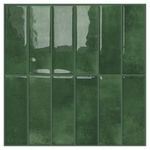 DEWOO Green Peel and Stick on Self Adhesive Wall Tiles for Kitchen Bathroom,Rectangle Subway 10-Sheet, (30.5X 30.5cm)