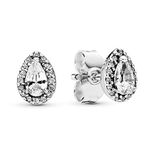 Pandora Timeless Women's Sterling Silver Sparkling Teardrop Halo Cubic Zirconia Stud Earrings