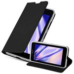 cadorabo Book Case works with Nokia Lumia 640 in CLASSY BLACK - with Magnetic Closure, Stand Function and Card Slot - Wallet Etui Cover Pouch PU Leather Flip