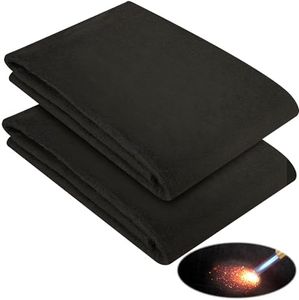 Carbon Felt Welding Blanket Fireproof 2 Pack, 12" X 28" (5mm) Thickened Heat Resistant Fabric 1800°F High Temp Insulation Pad, Flame Retardant Protective Mat for Soldering Welding Brazing Plumbing
