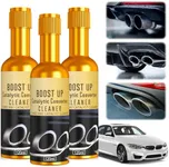 stray poet 3Pcs Catalytic Converter Cleaner,Catalytic Converter Cleaner Kit,Auto Parts Engine,Exhaust System Pipe Carbon Removal Cleaner Treatment Additive Oil,Fuel System Treatment Oil Additive