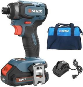 SENIX X2 20 Volt Max* 1/4-Inch Cordless Impact Driver, 4-Speed Battery Screwdriver, Brushless Motor, LED Light, 130 Foot-Pounds of Max Torque, Includes Soft Bag, 2.0 Ah Battery & Charger (PDIX2-M2)