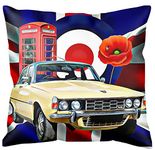 Rover P6 V8 Cushion/Pillow, Rover P6 V8 Cushion Cover/Pilowcase, Uk Handmade, Can Be Personalised Union Jack, Mod Target, Poppy, Phone Box,