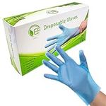 Disposable Blue TPE Gloves | Pk of 200 | Strong & Stretchable | 100% Recyclable | Powder, Vinyl, Latex Free | Food Grade Protective Gloves | Multi-Purpose | Cleaning & Household work (Large)