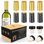 GUANFU Wine Bottle Sealer Kits - 50 Wine Bottle Cork w/Metal Top 50 Seals Heat Shrink Wrap Caps w/Tear Tab Plastic Shrink Capsules Tasting Corks Cruise Essentials for Alcohol Bottles Homemade Crafts