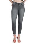 Urbano Fashion Women's Light Grey Skinny Fit Washed Jeans (womjennvshd-03a-lgrey-28)