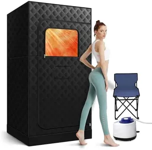 Sidasu Portable Sauna for Home,31.5"x31.5"x71",Portable Steam Sauna,Sauna Box with 3L Sauna Steamer Machine and Larger Folding Chair,Full Body Steam Saunas for Home,Gym,Bathroom