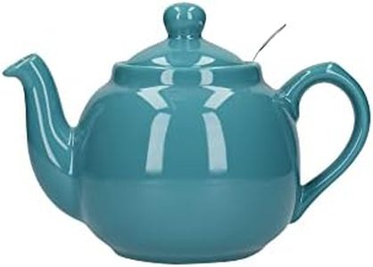 London Pottery Farmhouse Small Teapot with Infuser, Ceramic, Aqua, 2 Cup (600 ml)