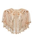 BABEYOND 1920s Shawl Wraps Sequin Beaded Evening Cape Bridal Shawl Bolero Flapper Cover Up, Rose Gold-3, One size fits most