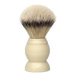 G.B.S Silvertip Badger Shaving Brush- Faux Ivory Resin Handle Beard Hairs Extra Soft Bristles Creates Lather Shiny handle For Daily Grooming 21 MM Knot (4.5" Tall) Pack of 1