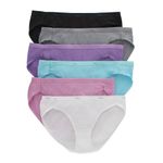 Hanes Women's 6 Pack Cotton Bikini, Assorted, 7