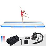 Tuxedo Sailor Inflatable Gymnastics Tumbling Mat Air Tumble Track 10ft 4in Thickness Air Floor Mat with Electric Air Pump for Gymnastics Training/Home Use/Cheerleading/Water/Gym/Yoga