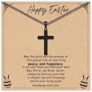 Sereney Easter Gifts for Teens, Cross Necklace as Easter Basket Stuffers for Boys Christian Necklace as Christian Gifts for Girls Catholic Necklace as Catholic Gifts for Son Daughter Niece
