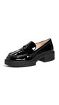 Coach Women's Leah Patent Leather Loafer, Black Patent, 5
