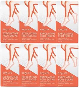 SpaLife Exfoliating Foot Socks - Eucalyptus Oil + Granular Walnut Shell 8 pack