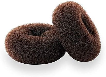 Hair Donut Ring Style Hair Bun Maker, 2PCS Chignon Doughnut Shaper for Short and Thin Hair (3 Inch/Brown)