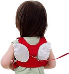 SNOWIE SOFT ® Baby Safety Walking Harness; Child Toddler Anti-Lost Belt Rein with Leash, Adjustable Angel Wings Strap, Prevent Road Accidents, for 1-8 Years Boys and Girls, Red