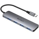 USB C Hub, Beikell 4-Port Type C to USB 3.0 Hub - 5 Gbps Transfer Speed Ultra Slim Aluminum Alloy Data Hub for MacBook Pro, iPad Pro, iMac, XPS, Laptop, Mobile and Other Type C Devices. (B6407)