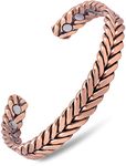 MagnetRX® Woven Copper Magnetic Bracelet - Magnetic Copper Bracelets - Adjustable Pure Copper Cuff Bracelet with Magnets (Brushed Copper, M/L)