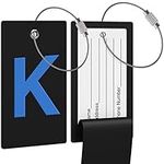 Luggage Tag Initial Bag Tag - Fully Bendable Tag w/Stainless Steel Loop