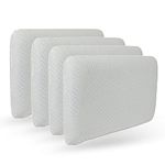 Sleepsia Cervical Memory Foam Pillow (Standard) - Best for Neck & Shoulder Pain, Support for Back, Stomach, Side Sleepers with Washable Cover (23 L X 13 W X 4 H, White) Pack of 4