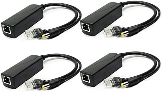 ANVISION 4-Pack Active 12V PoE Splitter, IEEE 802.3af Compliant 10/100Mbps, DC 12V Output for IP Camera AP Voip Phone