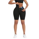 huiming Sauna Sweat Shorts for Women High Waisted Thermo Waist Trainer Slimming Leggings Pants Body Shaper, Black, Large/X-Large