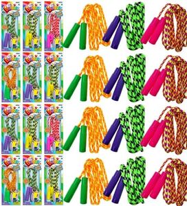 Jumping Bundle Combo with Rainbow 7Ft Jump Rope. Great Birthday Party Favors Pack of 12 Assorted