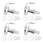 LLMSIX 4PCS Beverage Dispenser Spigot Replacement ABS Plastic Press Type Faucets Tap Reusable Spigot Drink Dispenser Tap Replacement for Hot Cold Cater Wine Beer Juice Barrel (Silver)