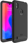 TUDIA DualShield Designed for Visible ZTE Blade A7Prime Case, [Merge] Shockproof Tough Dual Layer Hard PC Soft TPU Slim Protective Case - Matte Black