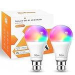 Refoss Smart Light Bulb Alexa b22 Bayonet WiFi Led Bulb 9W with Colour Changing Light, 810LM Dimmable (Warm/Cool) Smart Bulbs Works with Alexa(Echo and Echo Dot), Google Home - 2 Packs