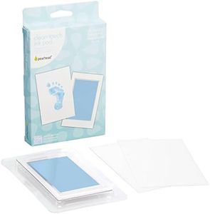 Pearhead Newborn Baby Clean Touch Ink Pad with 2 imprint cards, Blue