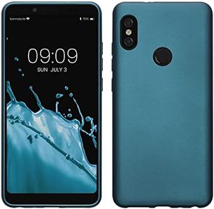 kwmobile Funda para Xiaomi Redmi Note 5 (Global Version) / Note 5 Pro Carcasa - Case TPU y Silicona Ultrafino - Antigolpes con Bordes elevados - Apto Carga inalámbrica - Azul metálico
