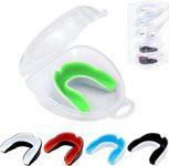 MENOLY 5 Pack Youth Mouth Guard Sports Mouth Guard for Kids Double Colored Kids Gum Shield for Football Basketball Boxing MMA Hockey with Free Case