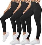 HOPLYNN High Waisted Leggings for Women Workout Running Butt Lift Compression Pants Soft Elastic Opaque Tummy Control Leggings Gym Yoga 3Black M